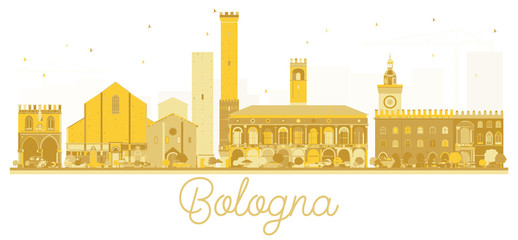 Bologna Italy City skyline golden silhouette. © BooblGum