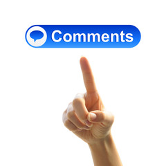 ボタンを押す手（コメント）