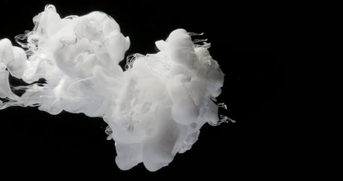 Concept Art White Paint In Water As Smoke In Slowmotion