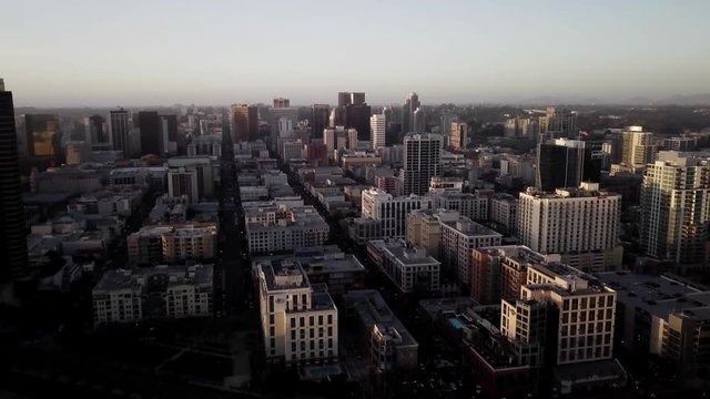 Downtown San Diego drone shots.