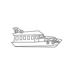 Obraz premium Ship icon isolated on background. Modern flat pictogram, business, marketing, internet concept. Trendy Simple vector symbol for web site design or button to mobile app. Logo illustration