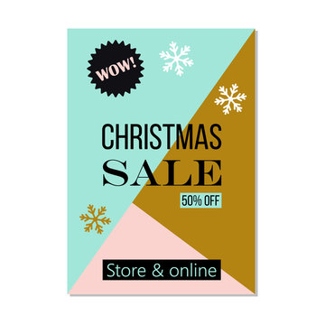 Christmas sale poster design template