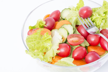 Fresh mixed vegetables salad. Selective focus.