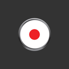 Japan flag button isolated on black