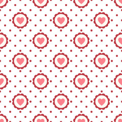 Hearts Seamless Pattern with dot
