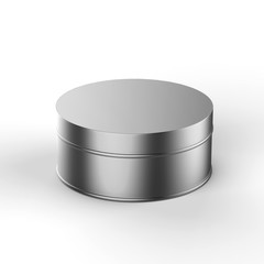 Tin can on isolated white background