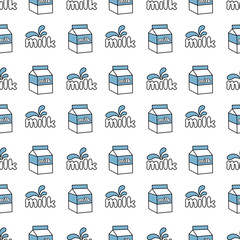 Cartoon Cute Milk Seamless Pattern