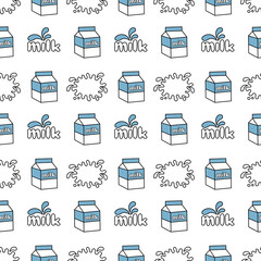 Cartoon Cute Milk Seamless Pattern