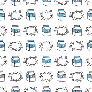 Cartoon Cute Milk Seamless Pattern