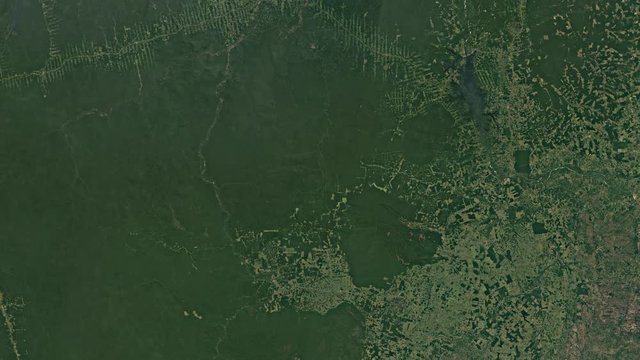 Satellite view of rainforest deforestation 1984-2016. The video contains a clean version and a version with the years sumperimposed. Elements of this footage furnished by USGS/NASA Landsat.
