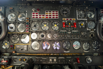 Contol panel on an airplane