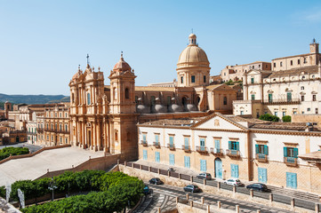 Fototapeta premium Noto, Sicily, Italy - view of the baroque cathedral church