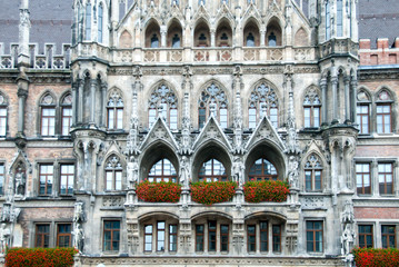 Portion of the Front Facade of Munich New Town Hall IV
