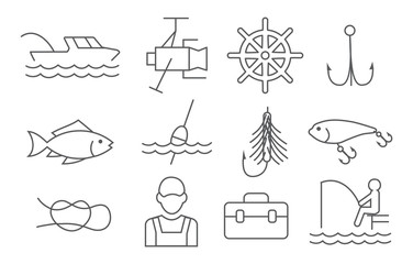 Fishing line icons