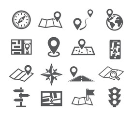 Navigation and Map icons