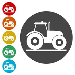 Icône de tracteur, tracteur de pictogramme, vue latérale
