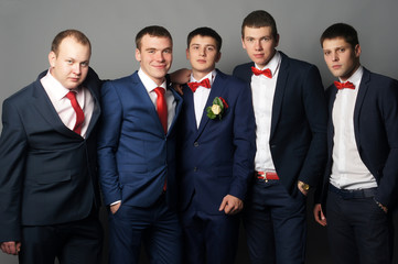 groom with his friends having fun