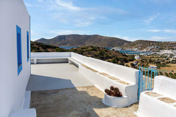 Lovely small white church in Lipsi island, Dodecanese, Greece