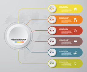 Modern 6 options presentation business infographics template. EPS 10.