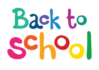 Color phrase Back to school on white background. Lettering. Vector art.