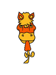 gesicht kopf karotte essen lecker hunger möhre groß vorne kleines süßes niedlich pony fohlen junges baby kind comic clipart cartoon pferd