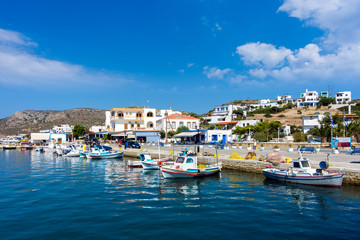 Fototapeta na wymiar The picturesque harbor of Lipsi island, dodecanese, Greece 