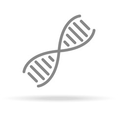 DNA, Genetics Icon In Trendy Thin Line Style Isolated On White Background. Medical Symbol For Your Design, Apps, Logo, UI. Vector Illustration, Eps10.