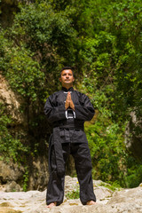 Adult man practicing Tai Chi