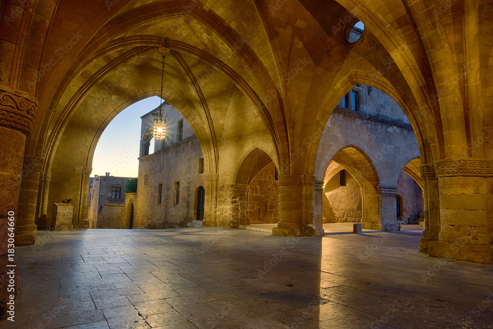 Wall mural streets of the knights in the old town of rhodes