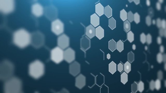 Abstrakter Technologiehintergrund mit leuchtenden Sechsecken