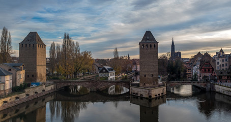 Ponts Couverts from the Barrage Vauban in Strasbourg France