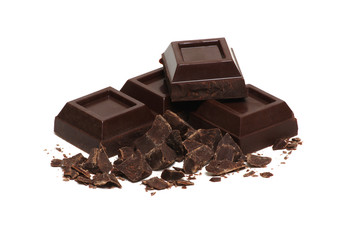 broken bar of dark chocolate
