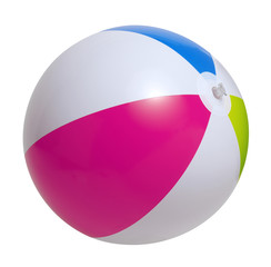 Beach ball on a white