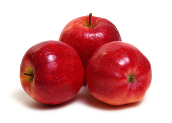 Red apple on white