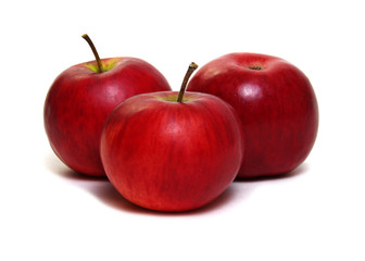 Red apple on white