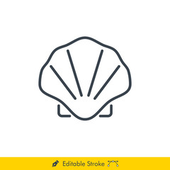 Shell Icon / Vector - In Line / Stroke Design