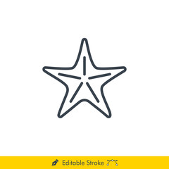 Obraz premium Starfish Icon / Vector - In Line / Stroke Design