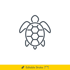 Turtle Icon / Vector - In Line / Stroke Design
