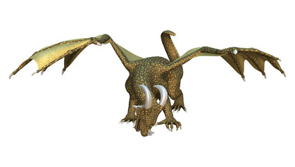 3D Rendering Fantasy Dragon on White