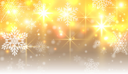 Fototapeta na wymiar Christmas gold background with snowflakes