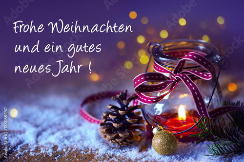 "Grußkarte Frohe Weihnachten und ein gutes neues Jahr! " Stockfotos