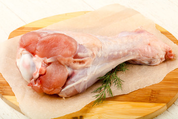 Raw turkey leg