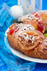 traditional portuguese Chrismas cake Bolo rei