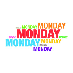 Monday word typography artwork design
