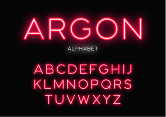 Glowing neon typeface design. Vector alphabet, letters, font, typography. - obrazy, fototapety, plakaty