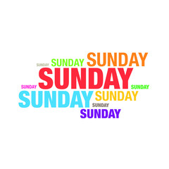 Sunday word typography artwork design
