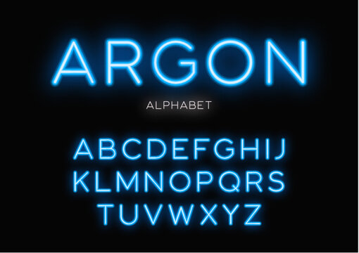 Glowing neon typeface design. Vector alphabet, letters, font, typography.