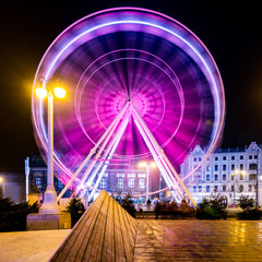 Poznań wheel at night