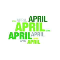 Fototapeta premium April month typography