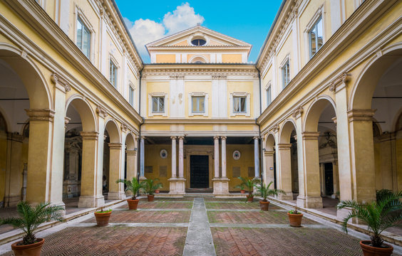Courtyard in the Church of San Gregorio Magno on the Caelio Hill in Rome, Italy.